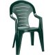 Bonaire kartámaszos műanyag kerti szék, sötétzöld