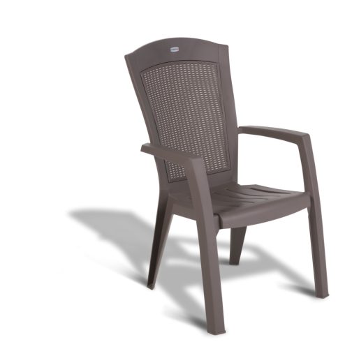 Minnesota kartámaszos műanyag kerti szék, cappuccino