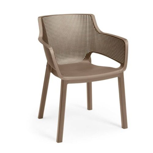 Elisa kartámaszos műanyag kerti szék, cappuccino