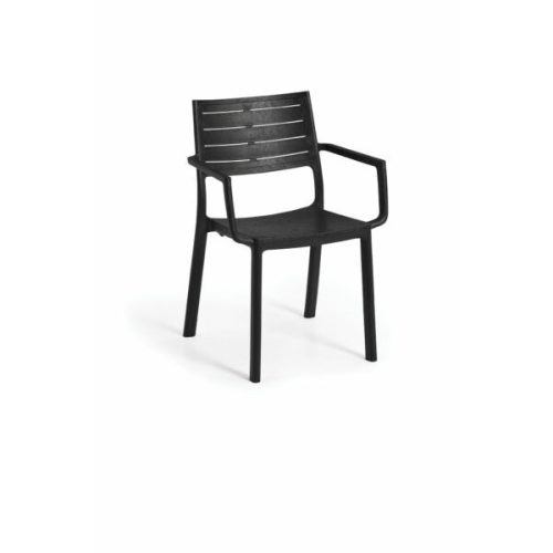 Metalix műanyag kartámaszos kerti szék, öntöttvas fekete