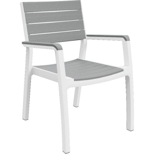 Harmony kartámaszos műanyag kerti szék, fehér-világos szürke