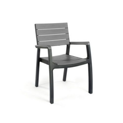 Harmony kartámaszos műanyag kerti szék, grafit-hűvös szürke