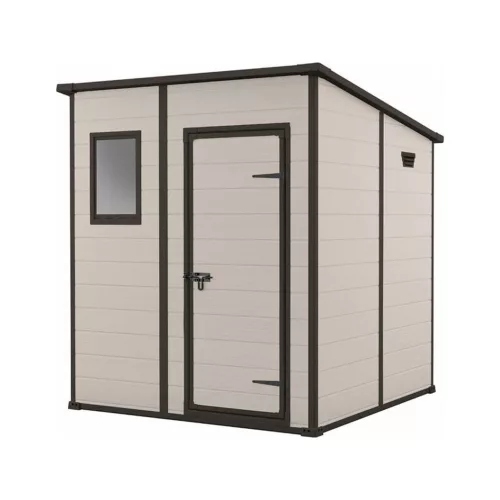 Keter Manor Pent 6x6 műanyag szerszámos ház 183,5 x 185 x 200,5cm bézs színű