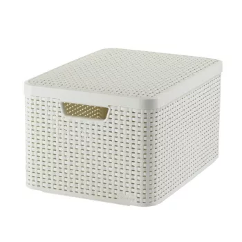   Curver Curver "Style" L Méretű Rattan Kosár Fedéllel 30L Krém színű