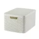 Curver Curver "Style" L Méretű Rattan Kosár Fedéllel 30L Krém színű