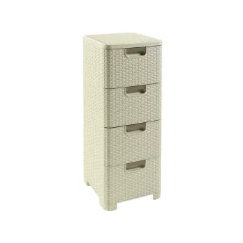  Curver Curver "Style" Rattan 4 Fiókos Szekrény Krém színű