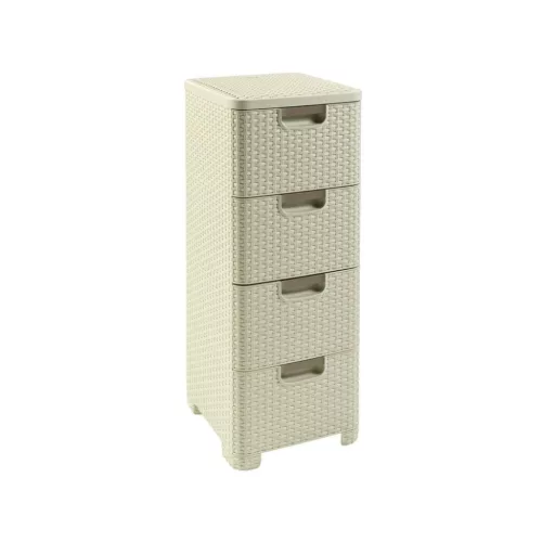 Curver Curver "Style" Rattan 4 Fiókos Szekrény Krém színű
