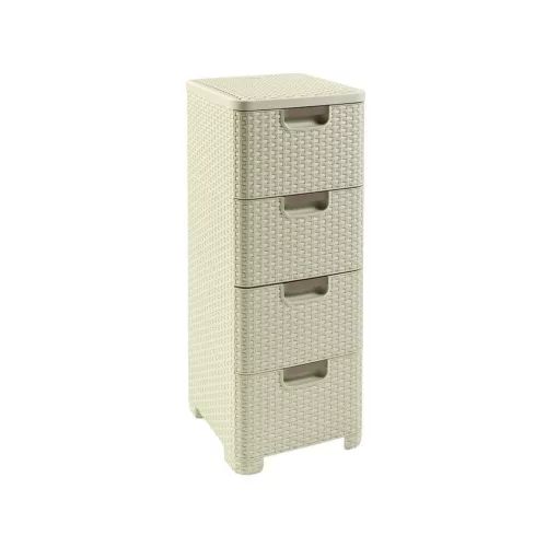 Curver Curver "Style" Rattan 4 Fiókos Szekrény Krém színű