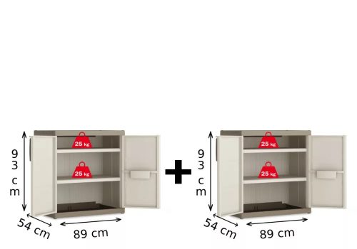 2db Excellence Low XL műanyag szekrény AKCIÓS