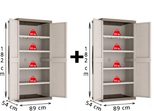 2db Excellence High XL végig polcos műanyag szekrény AKCIÓS