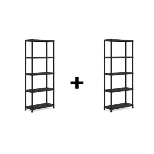 2db Műanyag 5 polcos állvány 100kg teherbírással AKCIÓS