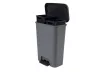 2db Duo pedálos szemetes 50L 23+23L, fekete-szürke AKCIÓS