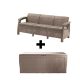 Corfu Love Seat Max 3 + műanyag kerti tároló Cappuccino AKCIÓS