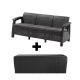 Corfu Love Seat Max 3 + műanyag kerti tároló Grafitszürke AKCIÓS