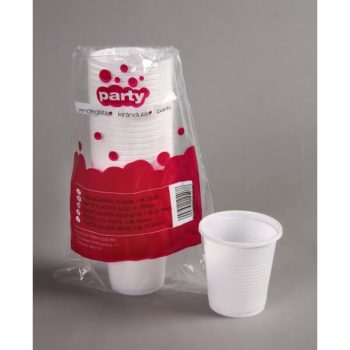 Party műanyag pohár műanyag 1dl 30db-os fehér PP