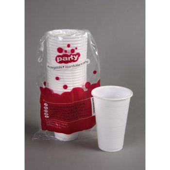 Party pohár műanyag 3dl 20db-os fehér PP