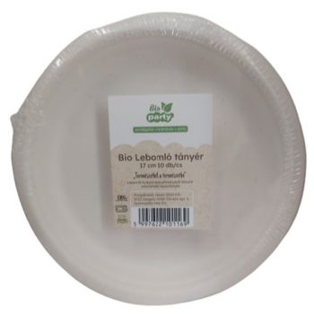 Party tányér BIO lebomló 17cm, 10db-os