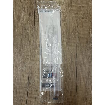 Csomagolt 2+1 db-os szett fehér evőeszköz szett