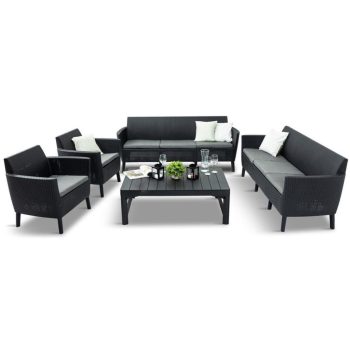   Keter Salemo Big Family 8 személyes kerti bútor szett grafit