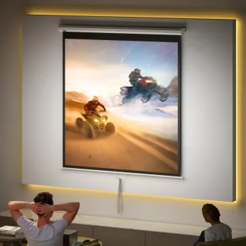  152 x 152 cm-es (85 hüvelykes) 1:1 HD 4K vetítővászon házimozihoz és irodai prezentációkhoz