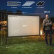  100 Zoll 16:9 HD 4K/8K Projektor-Leinwand mit Ständer, tragbare doppelseitige Leinwand mit klappbaren Stativen, Weiß