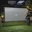 100 hüvelykes 16:9 HD 4K/8K projektorvászon állvánnyal, hordozható kétoldalas vászon összecsukható állványokkal, fehér