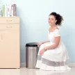 Szenzoros, 30 literes, automata szemetes lágyan záródó fedéllel, mozgásérzékelővel, vízálló hulladékgyűjtő irodába, hálószobába, konyhába, fekete+ezüst