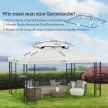 Póttető 3 x 4 m-es pavilonhoz, vízlepergető, dupla tetős pavilontető, póttakaró kerti pavilonhoz, poliészter szövetből készült alkatrészek, krémfehér
