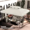 Póttető 3 x 4 m-es pavilonhoz, vízlepergető, dupla tetős pavilontető, póttakaró kerti pavilonhoz, poliészter szövetből készült alkatrészek, krémfehér