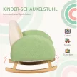  Schaukelstuhl für Kleinkinder Niedliches Design, Schaffell-Imitat, Eukalyptusholz Grün + Gelb Beige
