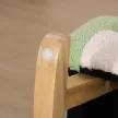  Schaukelstuhl für Kleinkinder Niedliches Design, Schaffell-Imitat, Eukalyptusholz Grün + Gelb Beige