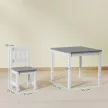 Gyerekasztal 2 székkel, 3 részes gyerekülés-garnitúra, gyerekbútor, 56 x 52 x 48 cm Szürke