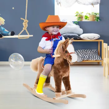   Hintaló, fogantyús hintaállat, plüss babahinta, hintaszék 3 éves kortól gyermekeknek