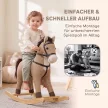 Schaukelpferd mit Sound und Sicherheitsgriffen, Reitpferd mit Holzgestell für Kleinkinder von 12–36 Monaten, Dunkelbraun