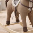 Schaukelpferd mit Sound und Sicherheitsgriffen, Reitpferd mit Holzgestell für Kleinkinder von 12–36 Monaten, Dunkelbraun