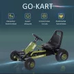 Gokart pedálos autó kézifékkel, előre- és hátrameneti fokozattal, gyermekjármű, pedálos autó állítható üléssel 3-6 éves gyermekeknek, 99 x 65 x 56 cm, zöld