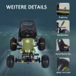 Gokart pedálos autó kézifékkel, előre- és hátrameneti fokozattal, gyermekjármű, pedálos autó állítható üléssel 3-6 éves gyermekeknek, 99 x 65 x 56 cm, zöld