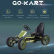 Gokart pedálos autó kézifékkel, gyermekjármű, állítható üléssel, 3 éves kortól, zöld, 105 x 54 x 61 cm