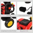 Pedálos traktor utánfutóval, homlokrakodóval, állítható ásóval, pedálos traktor 3 éves kortól, piros