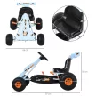 Gokart pedálos autó kézifékkel, állítható üléssel, pedállal, előre- és hátrameneti fokozattal, pedálos gokart, gyermekjármű, gyermekjáték, pedálos gokart 3 éves kortól, világoskék