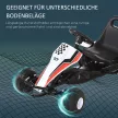 Gokart, pedálos autó állítható üléssel, fékkel, pedálhajtással, pedálos jármű előre- és hátrameneti fokozattal, gyermekjármű akár 35 kg teherbírással, 3-6 éves gyermekek számára, fehér