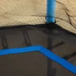 Gyerek trambulin, 122 x 111 cm, biztonsági hálóval, párnázott, acél, teherbírás akár 50 kg, fekete és kék