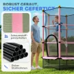 Gyerek trambulin, Ø140 cm, biztonsági hálóval, beltéri és kültéri használatra, acél, műanyag, teherbírás akár 50 kg, rózsaszín