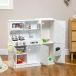 Gyerekkonyha, játékkonyha telefonnal, krétatáblával, mikrohullámú sütővel, tűzhellyel, mosogatóval, kiegészítőkkel, jégkockagéppel, 3-8 éves korig, fehér
