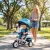  6-in-1 Kinderdreirad mit Schiebestange, Dach, Gurt, Ablagekorb, für 1-5 Jahre, Blau