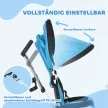  6-in-1 Kinderdreirad mit Schiebestange, Dach, Gurt, Ablagekorb, für 1-5 Jahre, Blau