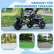 Gyerek tricikli, gyerek kerékpár, hátsó kosár, pohártartó, napellenző, fém, szürke