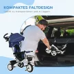 6 az 1-ben gyermek tricikli tolókarral, tetővel, pánttal, tárolókosárral, 18+ hónapos kortól, sötétkék