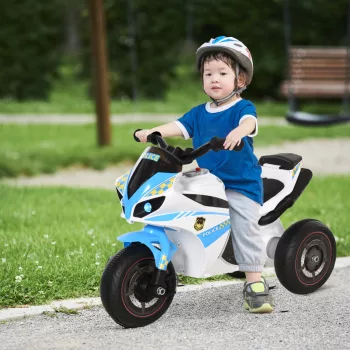   Gyermekjármű zenével és fényszórókkal, versenymotoros dizájnnal, 20 kg-ig, 18-36 hónapos korig, kék