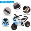 Gyermekjármű zenével és fényszórókkal, versenymotoros dizájnnal, 20 kg-ig, 18-36 hónapos korig, kék
